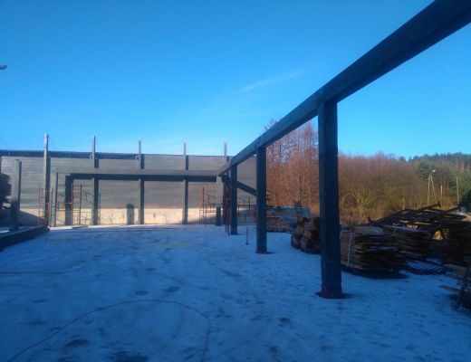 Budowa wiaty magazynowej w Imielinie - tartak