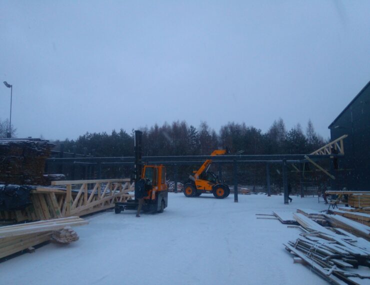 Budowa wiaty magazynowej w Imielinie - tartak