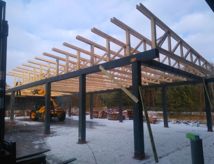 Budowa wiaty magazynowej w Imielinie - tartak