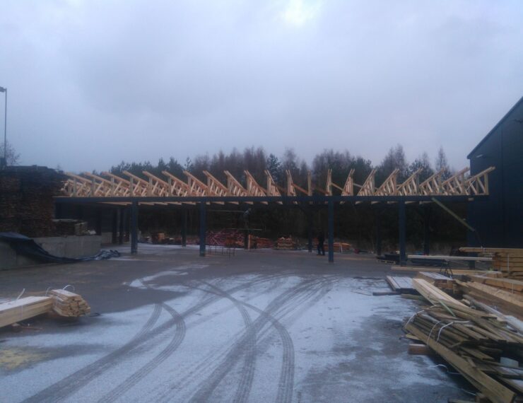 Budowa wiaty magazynowej w Imielinie - tartak