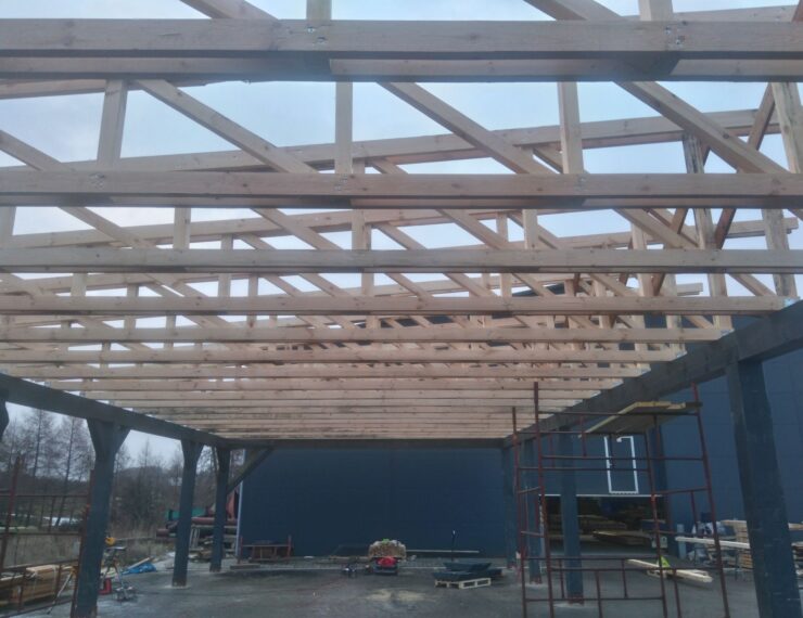 Budowa wiaty magazynowej w Imielinie - tartak