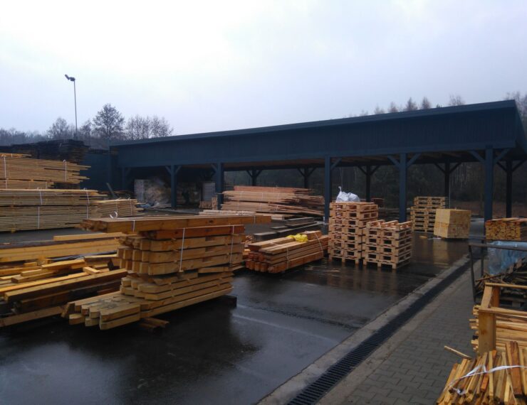 Budowa wiaty magazynowej w Imielinie - tartak