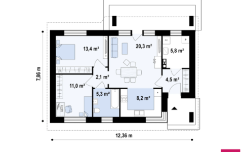 Dom z drewna do 70m2