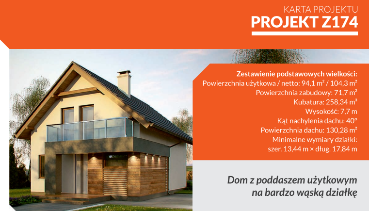 Z174: tani dom z poddaszem użytkowym