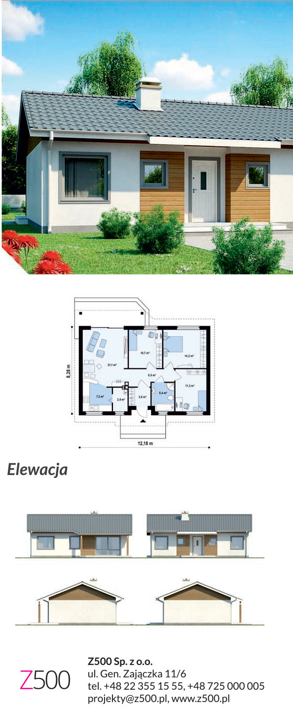 tanie projekty domów drewnianych - projekt z7
