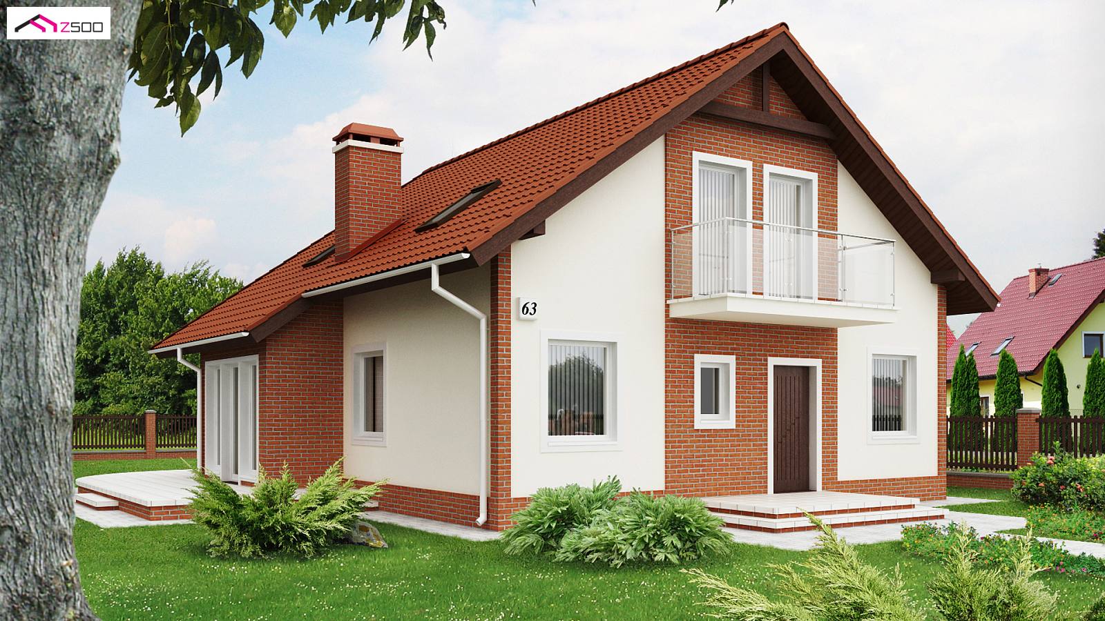 projekty domów drewnianych szkieletowych - z63