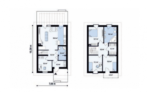 Domki norweskie na wąską działkę